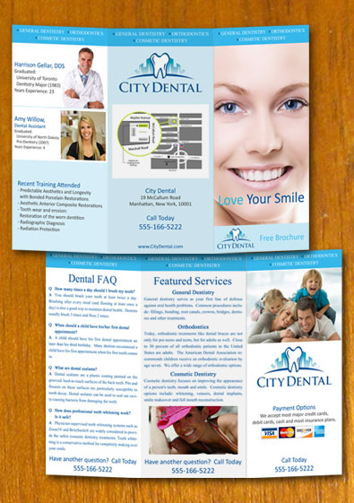 Free Sample Dentist And Dental Brochures Template
